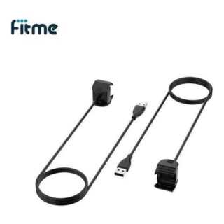 Fitme كابل شحن مكون من قطعتين لهاتف Mi Band 5 و Mi Band 6 و Mi Band 7 أسود