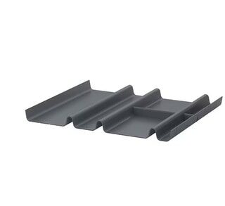 Drawer insert with 6 compartments, anthracite, 44×37 cm