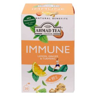  شاي احمد – شاي الفوائد الطبيعية للمناعة بالليمون والزنجبيل – 20 كيس شاي تغليف فردي