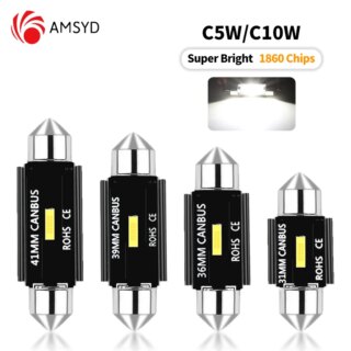 10 قطعة مصباح إشارة C5W LED CSP 1860 1SMD Canbus لمبة 31 مللي متر 36 مللي متر 39 مللي متر 41 مللي متر اكليل ضوء C10W LED السيارات الداخلية القراءة قبة ضوء