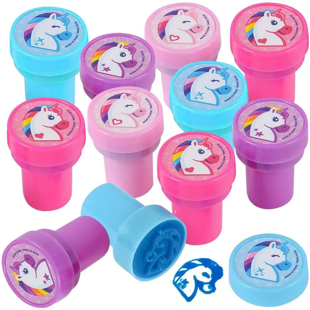 10 قطعة طوابع يونيكورن للأطفال ، طوابع متنوعة مسبقة اللصق ، هدايا حفلة عيد ميلاد يونيكورن ، حشوات حقيبة جودي ، طوابع تعيين المعلم