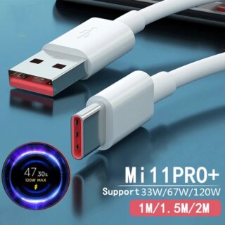 120 واط شاحن كابل USB نوع C 6A ل شاومي سيفي 11T برو Redmi نوت 11 برو أسود القرش 4s برو 67 واط 55 واط