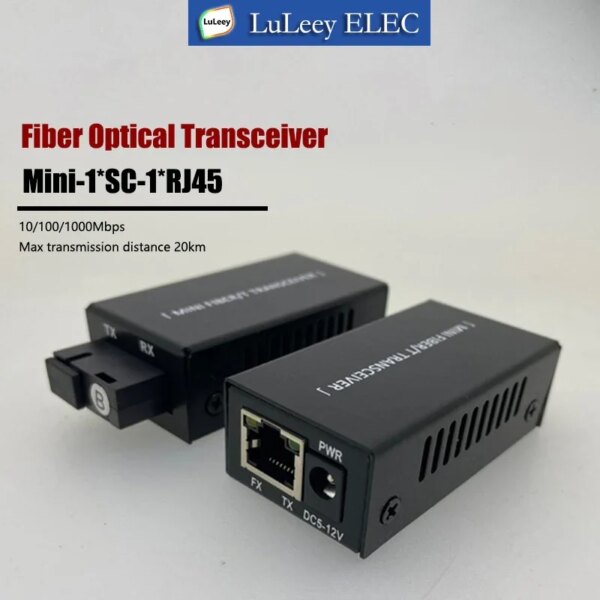 1 زوج بيدي مايكرو جيجابت SC الألياف وسائل الإعلام 1 ميناء محول Rj45 البصرية جهاز الإرسال والاستقبال 20 كجم 10/100/1000 متر A/B الألياف البصرية جهاز الإرسال والاستقبال SM