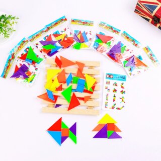 20 قطعة صغير Tangram الألغاز لعبة أطفال عيد ميلاد استحمام الطفل حفلة الحسنات تذكار بيناتا الحشو رياض الأطفال كرنفال الجوائز