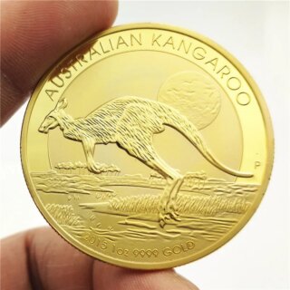 2015 أستراليا الكنغر التحدي عملات 1 أوقية مطلية بالذهب تذكارية إليزابيث الثانية المعادن جمع العملات هدية ديكور المنزل
