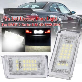 2 قطعة دروبشيب Led لوحة ترخيص ضوء Led Canbus السيارات الذيل ضوء أبيض LED لمبات لسيارات BMW 3er E46 4D 1998-2003 اكسسوارات السيارات