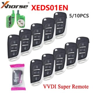 5/10 قطعة Xhorse XEDS01EN DS نمط VVDI سوبر عن بعد 3 أزرار مع المدمج في XT27 سوبر رقاقة ل VVDI2 /VVDI MINI/Max مفتاح أداة