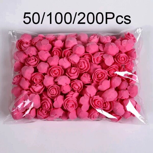 50/100/200 قطعة 3.5 سنتيمتر رغوة ارتفع رؤساء زهرة اصطناعية دمية دب ارتفع لحفل زفاف عيد ميلاد ديكور المنزل DIY بها بنفسك هدايا عيد الحب