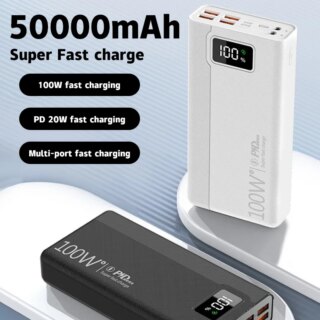 باور بانك فائق الشحن ، باور بانك للعرض الرقمي ، 50000mAh ، 100 واط ، سعة كبيرة للغاية ، متعدد المنافذ ، آيفون ، هواوي ، سامسونج