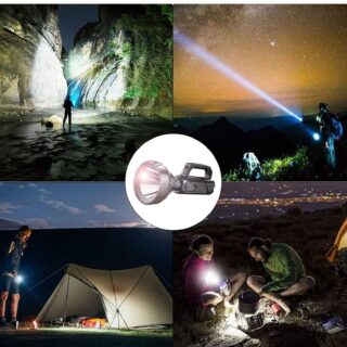 Arabest Handheld poly rechargeable LED spotlight flashlight with power display