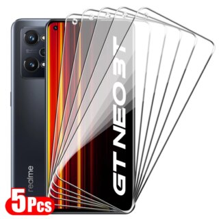 واقي شاشة من الزجاج المقسى لـ Realme ، GT Neo ، GT ، Neo ، 3t ، 5 ، 2T ، 2 ، 3 ، GT5 ، GT 2 ، Pro ، Master ، Explore ، Master Edition ، 5 قطعة