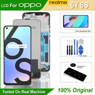 شاشة عرض أصلية لـ OPPO Realme 6 ، شاشة LCD تعمل باللمس ، مجموعة رقمية ، RMX2001 ، 6S ، RMX2002