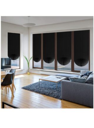 Arabest Cordless Blackout Temporary Window Blinds Light Filtering Pleated Fabric Shade Room Darkening Shades for Living Room Bathroom Kitchen Office Black