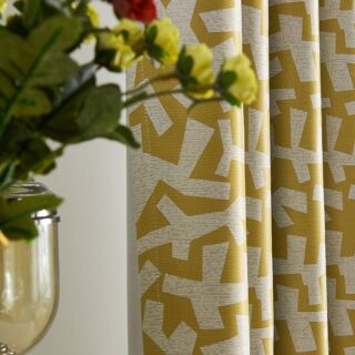 Arabest Nordic Style Tree Branch Printed Blackout Curtain Yellow 200x270cm