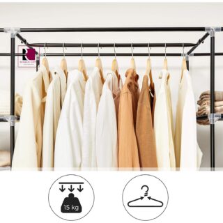 Roman Gifts Wardrobe , Roman Gifts Clothes Rack Portable Clothing Rack Durable Clothes Racks Organizer Non-Woven Fabric Closet Storage Shelf with Hanging Storage Clothes Racks Garment Racks ，Grey