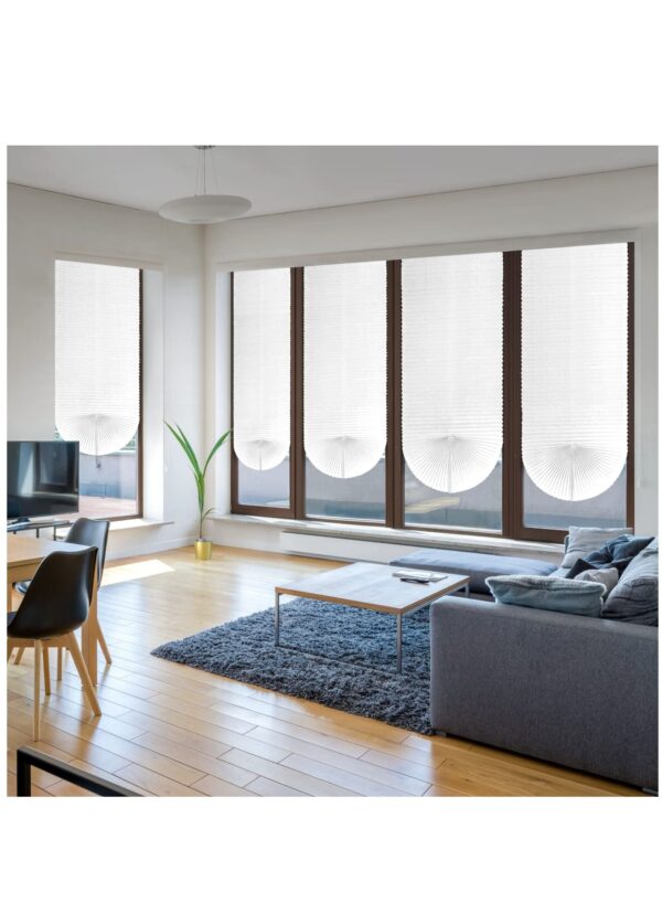 Arabest Cordless Blackout Temporary Window Blinds Light Filtering Pleated Fabric Shade Room Darkening Shades for Living Room Bathroom Kitchen Office White