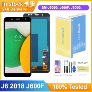 AAA + شاشة عرض لسامسونج غالاكسي J6 Lcd عرض تعمل باللمس محول الأرقام لاستبدال سامسونج J6 J600 J600F J600F/DS