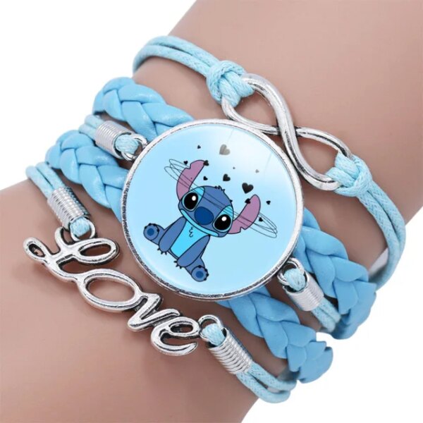 أنيمي أرقام اللعب ليلو و غرزة سوار Kawaii طباعة لطيف Wristand الأطفال هدية عيد الميلاد حفلة قطعة واحدة