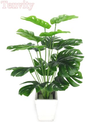 نباتات اصطناعية أوراق النخيل الخضراء Monstera حديقة المنزل غرفة المعيشة غرفة نوم شرفة الديكور البلاستيك الاستوائية نبات صناعي طويل