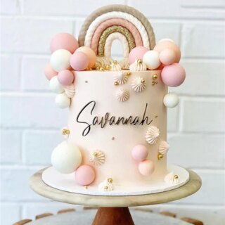 الملونة قوس قزح قوس قزح كعكة الديكور ، لوازم الحفلات ، زينة عيد ميلاد سعيد ، أدوات وأدوات