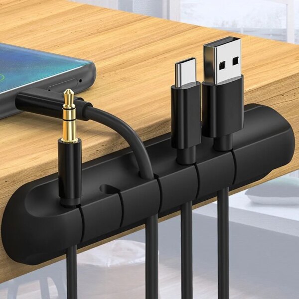 كابل المنظم إدارة حامل السلك مرنة USB كابل Winder مرتبة سيليكون كليب ل ماوس لوحة المفاتيح سماعة حامي