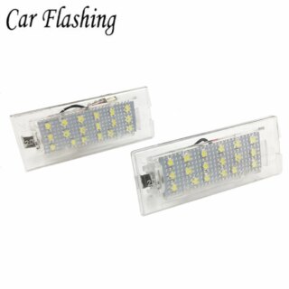 سيارة وامض الأبيض CANbus LED رقم لوحة ترخيص ضوء مصباح 18 SMD 3528 لسيارات BMW E53 X5 1999-2003 E83 X3 03-10