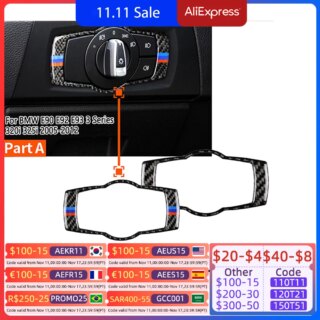 ألياف الكربون العلوي التبديل غطاء الإطار الكسوة ملصقا الزخرفية لسيارات BMW E90 E92 E93 3 سلسلة 320i 325i 2005-2012 سيارة الداخلية