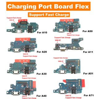 شحن ميناء مجلس الكابلات المرنة لسامسونج A10 A12 A20 A30 A31 A40 A50 A51 A70 A71 A21S ميكروفون وحدة USB موصل أجزاء