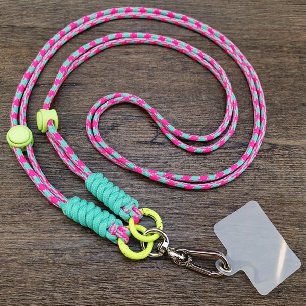 Crossbody الرقبة حلقة معدنية سلسلة هاتف التمويه اللون قابل للتعديل قلادة الهاتف حلقة مشبك مكافحة خسر حبل الحبل الهاتف المحمول