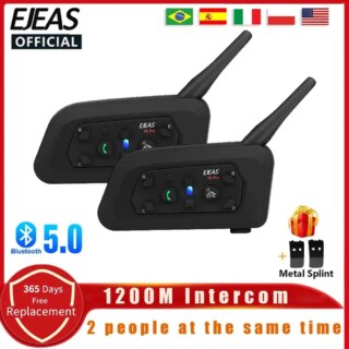 EJEAS vPro للدراجات النارية ، Communicator 6 M Interphone لـ 6 راكب موسيقى IP65 مقاوم للماء