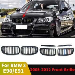 لسيارات BMW E90 E91 3 Series 2005-2012 325i 320i 330i 335i مدخل أمامي مصبغة الكلى سباق شواء الرياضة ضبط الملحقات طقم الجسم