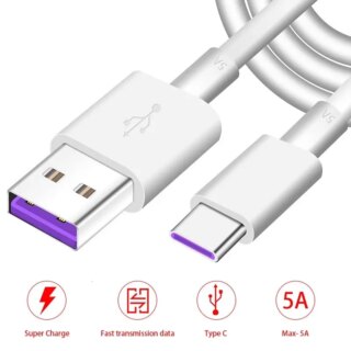 لهواوي USB 5A نوع C كابل P30 P20 برو لايت Mate20 10 برو P10 زائد لايت USB 3.1 نوع-C سوبر شاحن كابل