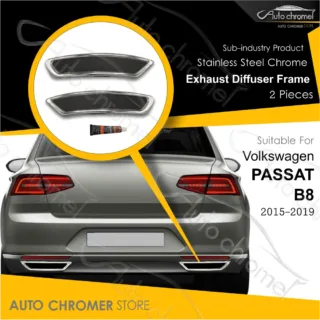 إطار FSU TDI لسيارة VW Passat B8 من الصلب الذي لا يصدأ موديل 2015-2019 مع خاصية ضبط الخط الخلفي