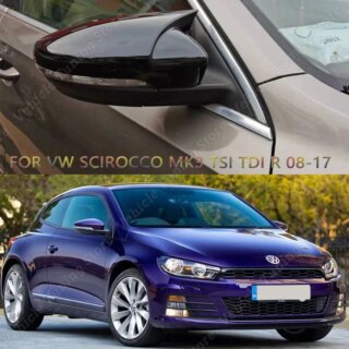 ل Volkswagen Scirocco MK3 2 قطعة لمعان أسود سيارة مرآة الرؤية الخلفية غطاء قبعات إطار قذيفة الكسوة Scirocco 3TH TSI TDI R 2010-2017