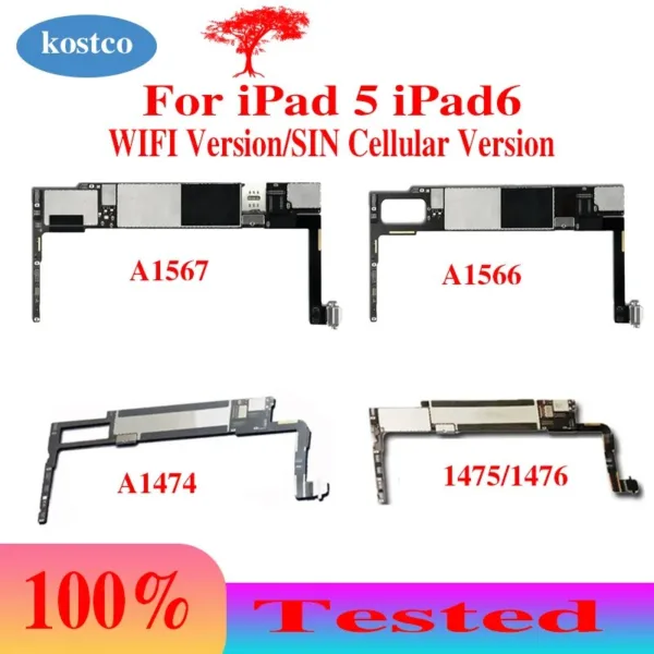 ICloud مجاني المنطق مجلس لباد 5 6 الهواء 1 2 اللوحة A1566 A1474 A1475 WIFI و WIFI الخلوية اللوحة لباد AIR1 AIR2