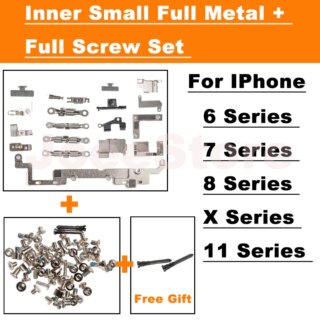 مجموعة كاملة صغيرة معدنية الداخلية حامل اكسسوارات آيفون X XS XR 11 برو ماكس 6 6S 7 8 Plus قوس درع لوحة مع مسامير كاملة