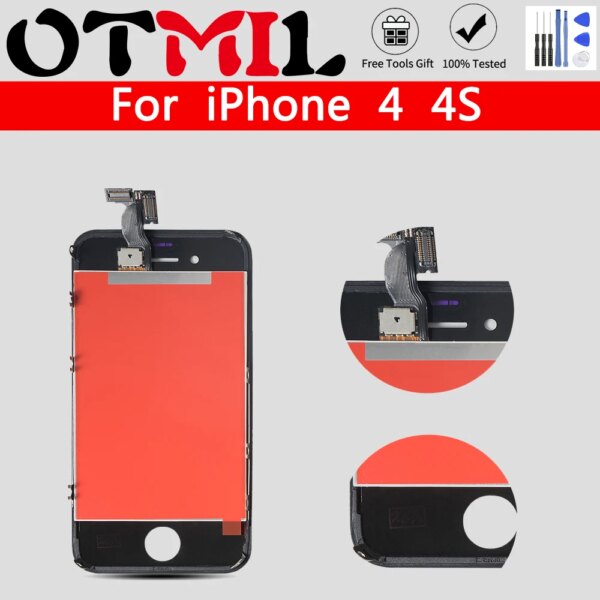 شاشة Lcd تعمل باللمس آيفون 6 ، 7 ، 8 plus ، 4 ، 4s ، 5 ، 5c ، 5s ، se ، 6s ، عالية الجودة ، مع هدايا مجانية