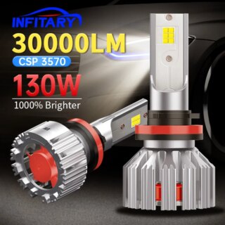 Infitary-H7 LED سيارة المصابيح الأمامية ، H4 ، H11 ، H1 ، 9005 ، 9006 ، مصباح للسيارات ، 6500K ، لمبات السوبر مشرق ، مجموعات اكسسوارات السيارات ، موتو الخفيفة