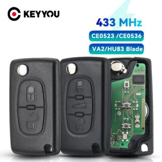 أزرار KEYYOU 2/3 مفتاح بعيد فوب لبيجو 207 307 407 408 308 لسيتروين C4 C2 ASK 433Mhz ID46 PCF7941 VA2/HCA Blade