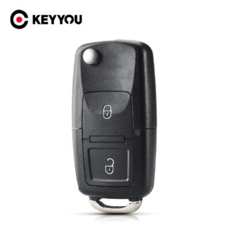 KEYYOU 2 أزرار البعيد الوجه للطي مفتاح السيارة قذيفة ل VW Volkswagen MK4 بورا جولف 4 5 6 باسات بولو بورا توران