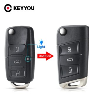 KEYYOU ل Volkswagen VW Golf 4 5 6 7 جيتا باسات CC تيجوان بولو بيتل سكودا الوجه البعيد مفتاح قذيفة فوب 3 زر مفتاح السيارة