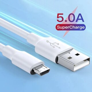 Lovebay-كابل مايكرو USB للشحن السريع ، كابل بيانات ، أبيض ، سلك سلكي جريء ، سامسونج ، هواوي ، شاومي ، 5A ، 1 متر ، 2 متر