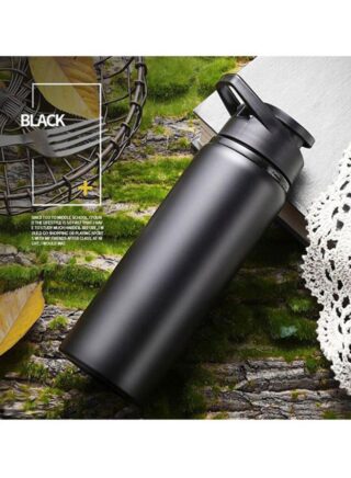 بيوينتي زجاجة مياه من الستانلس ستيل أسود 7.2×22.8سم