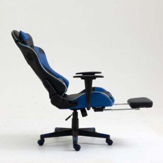 سويتش Gorm, RGB LED Lights Gaming Chair, Ergonomic Office Chair, Headrest With Lumbar Support, High Back With Adjustable Reclining And Footrest, Swivel In Dark Blue With Black Accents 5727Db1 Dark Blue