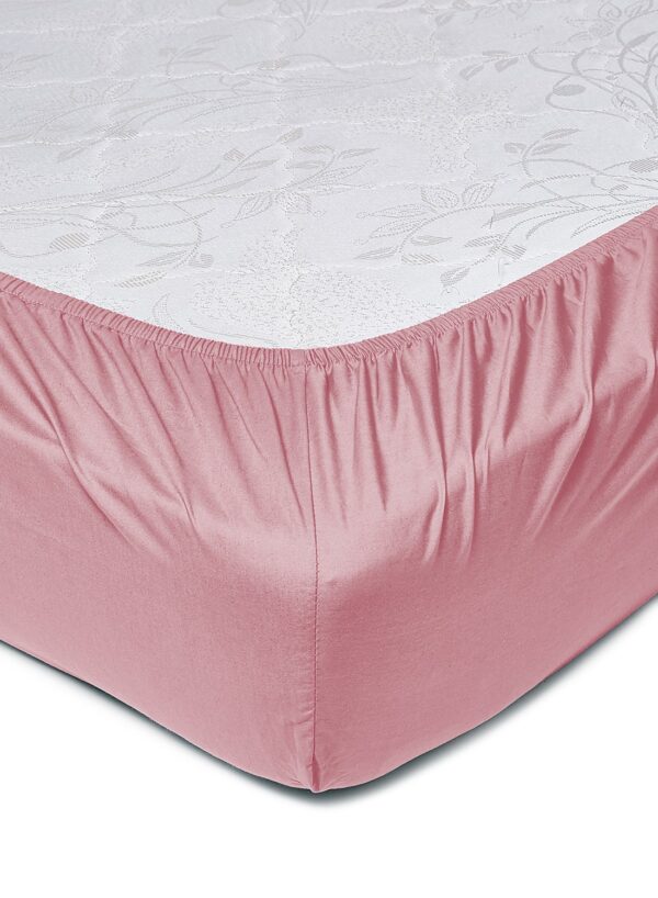 أمال Home Essential Fitted sheet set/3 King size – 100% Cotton Light Weight Everyday Use 144 TC High Quality 1 Bed Sheet 180×200+33cm, 2 Pillow Case 50x75cm – Pink Cotton Pink 180×200+33cm