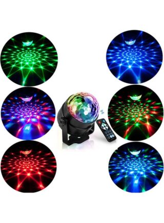 عربست كرة ديسكو سحرية للزينة بإضاءة LED للحفلات مع جهاز تحكم عن بعد . متعدد الألوان . 10.5 x 10 x 10.5سم