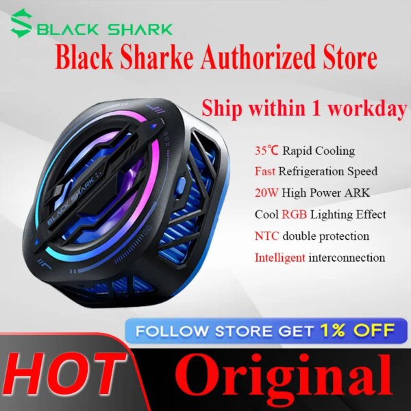 أسود القرش المغناطيس 3 برو برودة ، FunCooler مع ضوء RGB ، مروحة التبريد السريع ، App التحكم ، قفص الاتهام الجليد لنظام أندرويد و iOS ، الأصلي