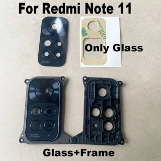 الأصلي ل شاومي Redmi نوت 11 عدسة الكاميرا الخلفية الزجاج الخلفي مع غطاء الإطار 4G العالمي 2201117TG 2201117TI 2201117TY 2201117TL