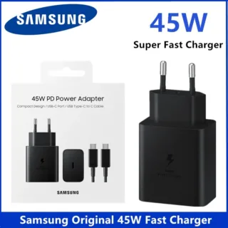 الأصلي سامسونج 45 واط سوبر سريع شاحن USB-C ل غالاكسي S22 S21 S20 الترا S10 S9 S8 زائد نوت 20 10 + سريعة محول نوع C كابل