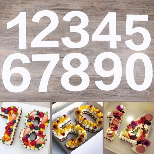 PET 0-8 أرقام قالب الكعكة أدوات تزيين الكعكة Confeitaria صانع كعكة عيد ميلاد أدوات المعجنات قالب للخبز 4/6/8/10/12/14 بوصة